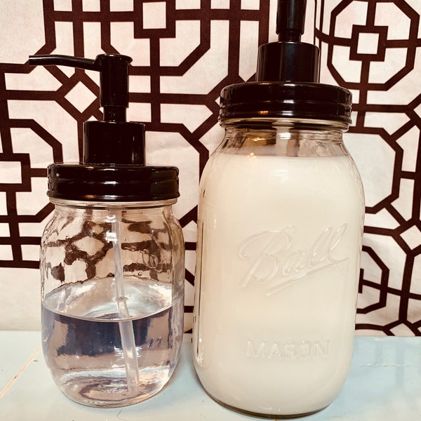 Ball Mason Jar Soap Dispenser, Rustproof pump lid, clear jar 32oz or 16oz