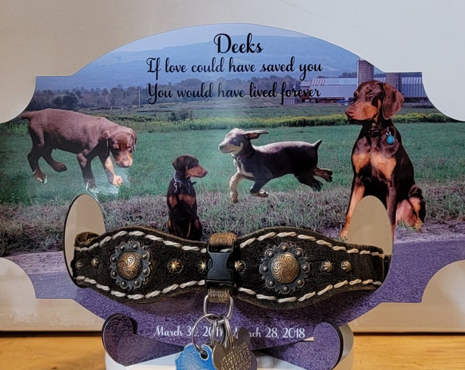 Featured listing image: Pet Memorial Collar Photo Panel with stand