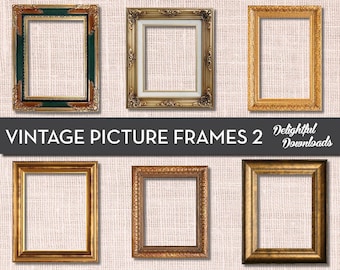 Antique Vintage Picture Frame Clip Art - VOL 2 - for Digital Collage, Scrapbooking, Cards, Prints