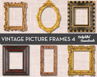 Antique Vintage Picture Frame Clip Art - VOL 4 - for Digital Collage, Scrapbooking, Cards, Prints