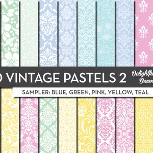 Antique Pattern Library Pastel Pastel Floral Digital Paper