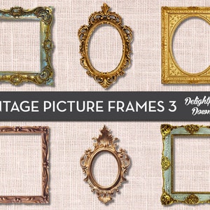 Antique Vintage Picture Frame Clip Art - VOL 3 - for Digital Collage, Scrapbooking, Cards, Prints