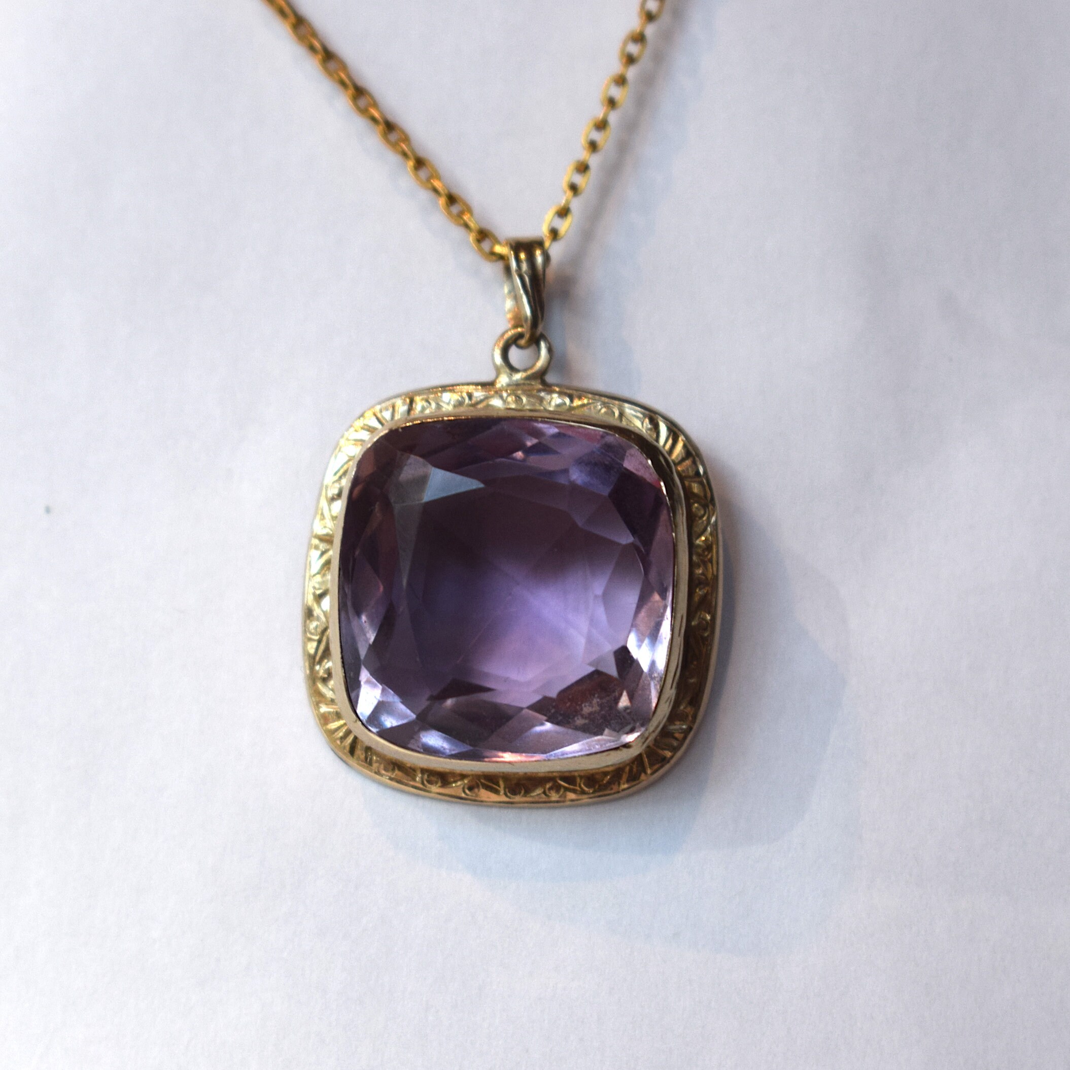 ANTIQUE Victorian LARGE AMETHYST 