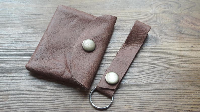 Leather Card holder & Key fob, Key ring, USB fob, Credit card Coin Purse, Coin Wallet Leather,ear bud case, USB wallet,Business card holder image 2