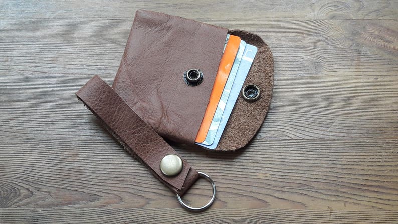 Leather Card holder & Key fob, Key ring, USB fob, Credit card Coin Purse, Coin Wallet Leather,ear bud case, USB wallet,Business card holder image 4