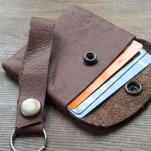 Leather Card holder & Key fob, Key ring, USB fob, Credit card Coin Purse, Coin Wallet Leather,ear bud case, USB wallet,Business card holder image 1