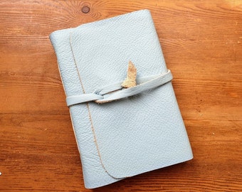 Leather Diary/ Organiser/ Planner Baby Blue A6, Note book , journal, leather bound