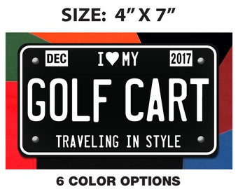 Custom Personalized Novelty License Plates for your Golf Cart, Moped, Scooter, Motorcycle or Mutant Vehicle.