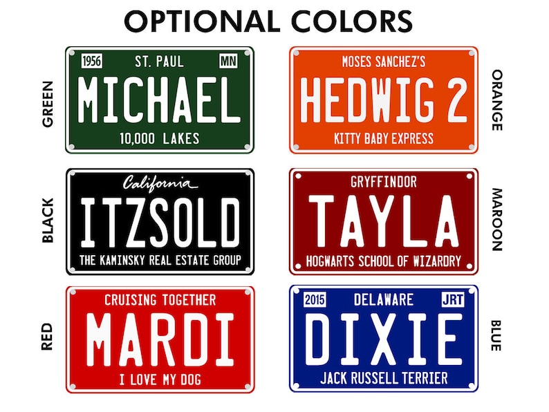 Custom Personalized Novelty License Plates for your Golf Cart, Moped, Scooter, Motorcycle or Mutant Vehicle. image 6