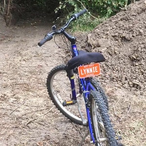 Custom Mini License Plate, personalized for your special spacecraft: bike, trike, wagon, walker, wheel chair, or mutant vehicle. image 6