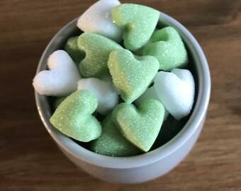 100 Apple and White Coloured Sugar Hearts