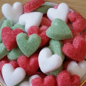 100 Heart Shaped Sugar cubes with an Christmas Theme