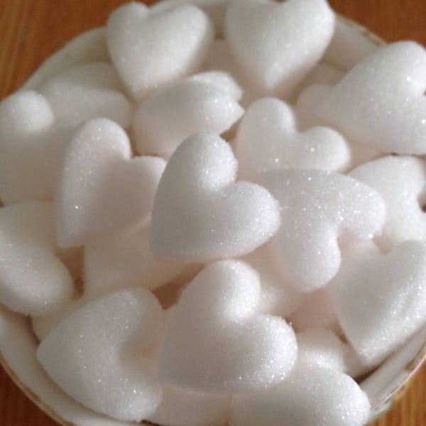 100 White Heart Shaped Sugar Cubes For All Occasions