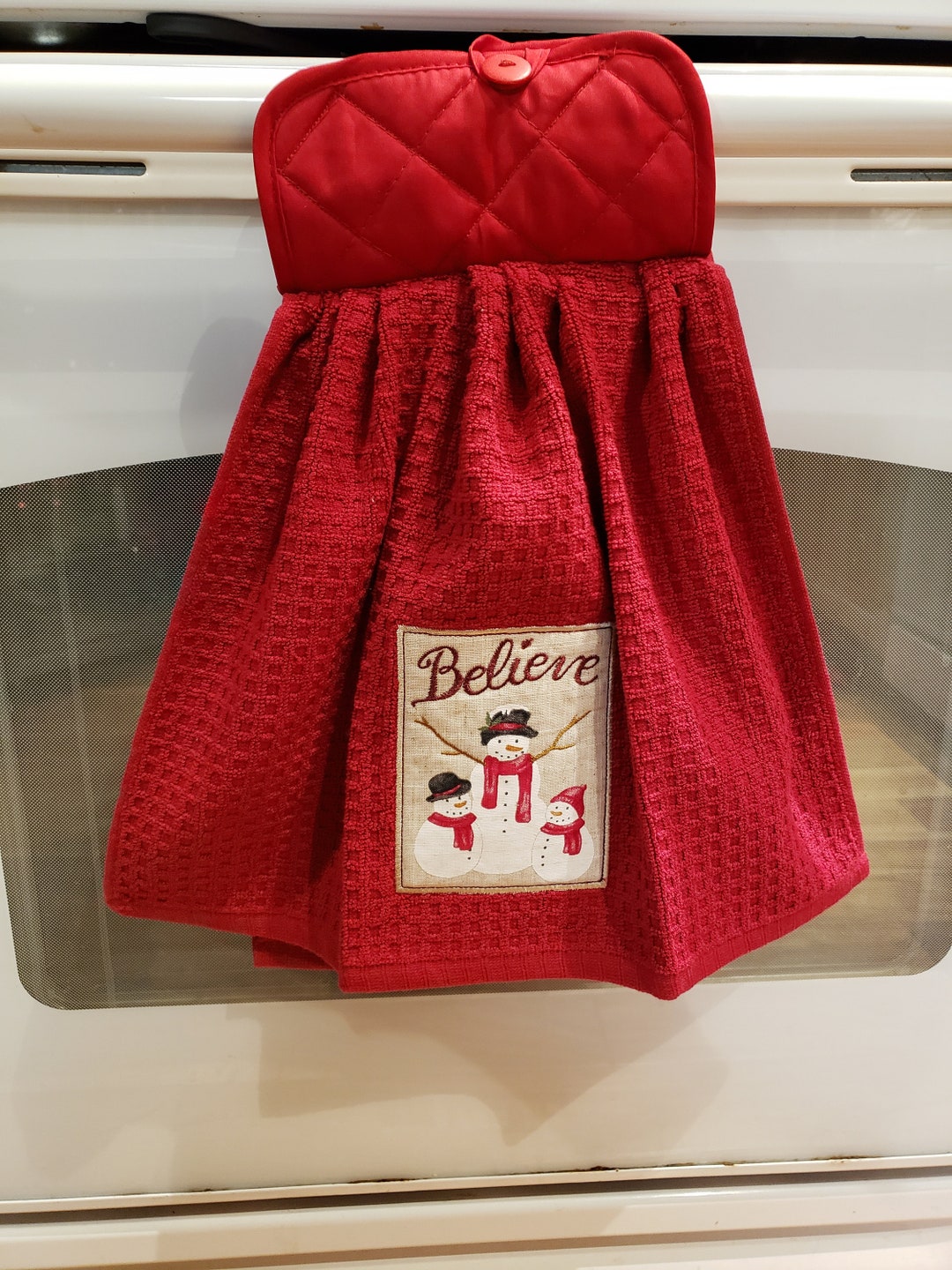 Hanging Stove Handle Kitchen Towel Snowman - Etsy