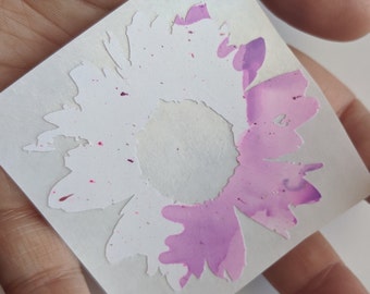 Hand painted vinyl flower sticker