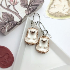 Hedgehogs dangle Earrings Hedgehog Animal Jewelry gift