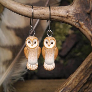 Barn Owl Earrings Owls Animal Bird Jewelry Gift