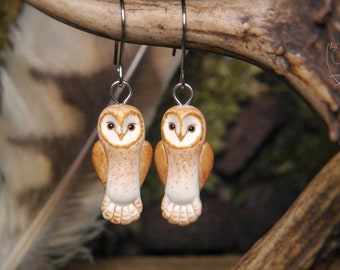 Schleiereule Ohrringe Eulen Tier Vogel Schmuck Geschenk