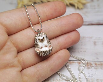 Hedgehog Necklace for her Forest Fun Jewelry Wild Animal Handmade Hedgehog Necklace for her Forest Fun Jewelry Wild Animal Handmade