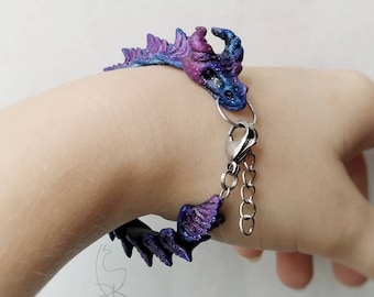 Nebula Galaxy Dragon Bracelet Cosmic Night Sky Stars Dragons Jewelry Gift