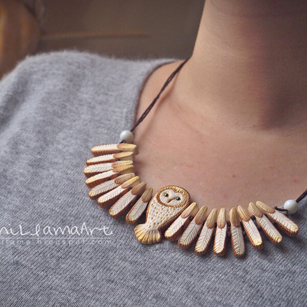 Barn Owl Neckalce for Marika - DISPLAY ITEM