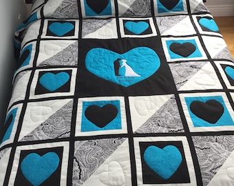 QUILT PATTERN, Wedding Quilt Pattern , Heart Quilt Pattern, Paper Copy Canada