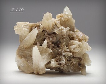 137 Gram Calcite Crystal Spears On White Calcite Mineral Specimen