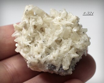 137 Gram Calcite Crystal Spears On White Calcite Mineral Specimen