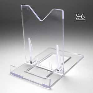 Two Part Clear Acrylic Adjustable Easel Stand for Rock or Mineral Slabs - Large Size