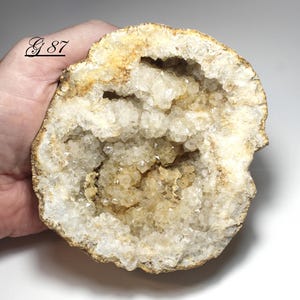 KEOKUK GEODE - Large Open Glittery Quartz Crystal Geode Half, from Keokuk, Iowa