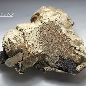 Pseudomorph - Large Pyrite Pseudo after Pyrrhotite, with Twinned Calcite Crystals -  Trepča, Kosovo