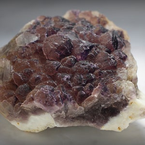 Deep Violet and Green Fluorite with Red Hematite - Violet, Red, and Green Fluorite, with White Quartz, from Mina Navidad, Mexico