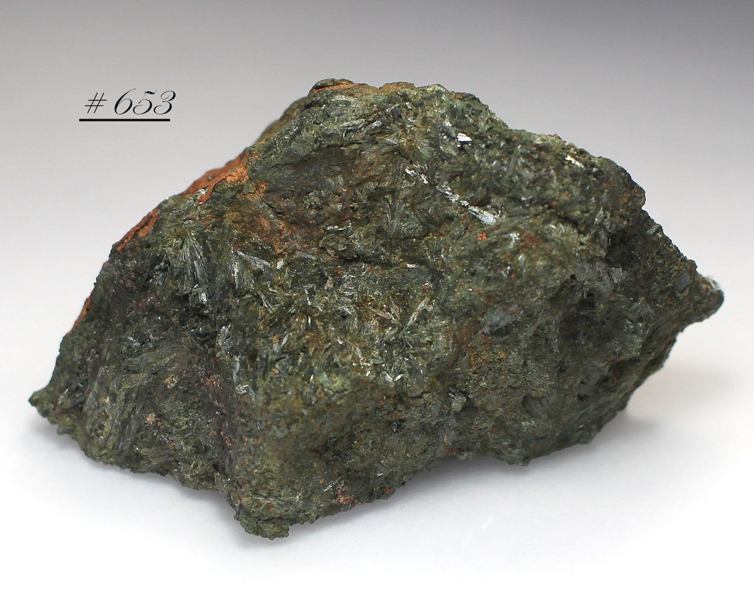 Rare Locale Specimen of Black/dark Green Aegirine Crystals With