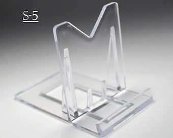 Two Part Clear Acrylic Adjustable Easel Stand for Rock or Mineral Slabs - Small Size