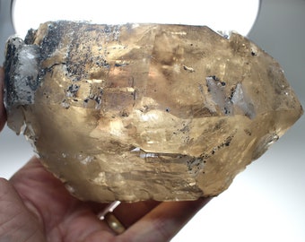 Jumbo Diamantina Smoky Quartz Crystal: Elestial Double Terminated with Mica Druse