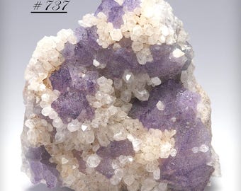 Purple Octahedral Fluorite on Quartz – Ten Strike Mine Arizona, Violet Fluorite Crystal Cluster