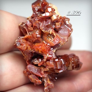 Super-Fine, DARK RED, Brilliant, Lustrous Vanadinite Crystal Cluster, on Matrix, from Mibladen, Morocco - A Miniature