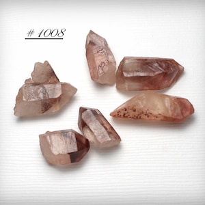 Six Small Red Quartz Phantom Crystals - Huanggang Mine, China