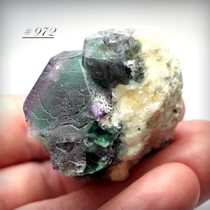 Green & Purple Fluorite with Muscovite Mica: Erongo Mountains, Namibia