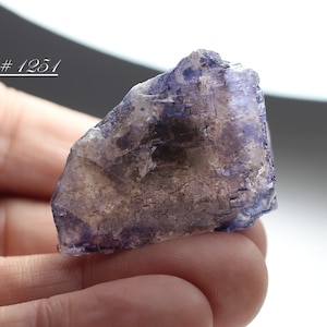 Blue/Violet Fluorite Cube with Interior Phantom and Bitumen, from Cave-In-Rock, Illinois
