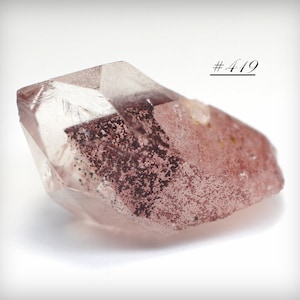 Fine Single Red Sunset Phantom Quartz Crystal, from the Kakamunurle Mine, Karur District, Tamil Nadu, India