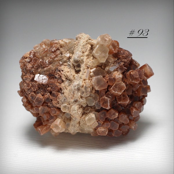 Red(ish) and White, Glassy Aragonite Crystal Cluster, from Morocco