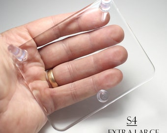 Three Peg Clear Acrylic Mineral Specimen Display Stand (X-Large Size)