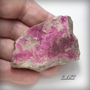 Sparkly Dark Pink Cobaltoan Calcite Druse, on Matrix -  Mineral Specimen from Africa