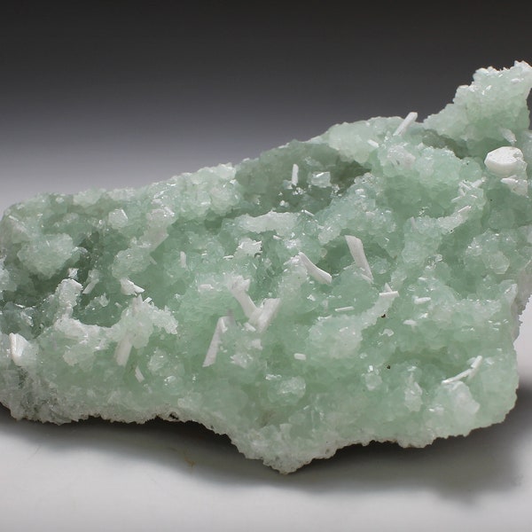 Prehnite, Laumontite - Uncommon Sea-Foam Green Prehnite, with Laumontite, from Unusual Location:  Loudoun Co., Virginia, USA