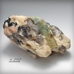 Aquamarine Crystal Specimen: Schorl Tourmaline, Smoky Quartz, Feldspar