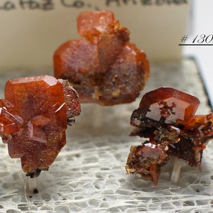 Wulfenite, Red Cloud Mine - Superb Three Crystal Display Miniature of Wulfenite Crystals from the Red Cloud Mine, La Paz Co., Arizona, USA