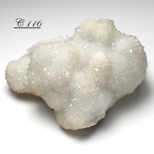 DRUSY QUARTZ - Small Specimen of Soft-White, Sparkly Sugar Quartz Crystalline Druse, on Chalcedony from Missouri
