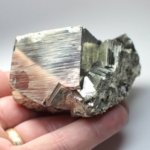 Large Pyrite Specimen: Striated Pyrite Cubes from Huanzala, Peru