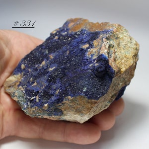 Azurite - Large Specimen of Dark Blue Azurite Crystals on Matrix, from Morocco